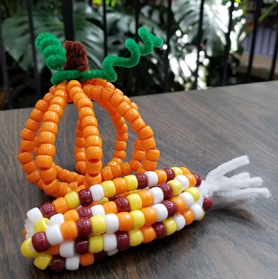 Pony Bead Harvest Corn and Pumpkin Craft Resized