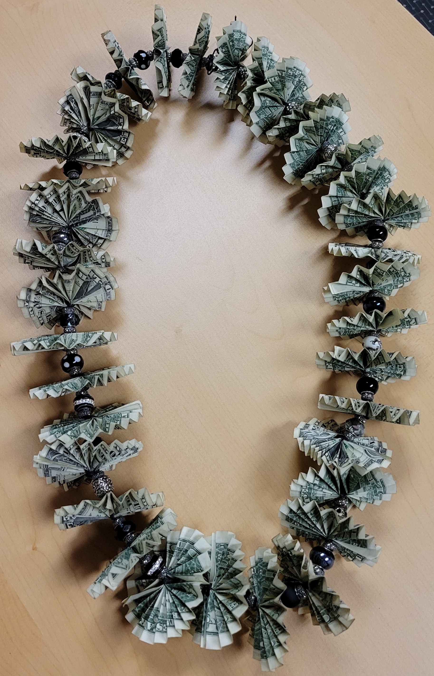 Dollar Bill Origami Lei