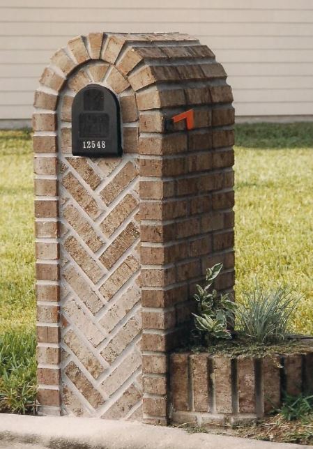 Mailbox brick block stucco enclosure