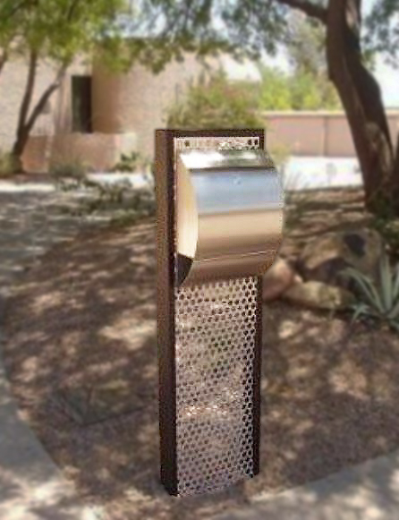 Mailbox modern metal steel post single