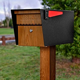 Mailbox modern metal steel post single