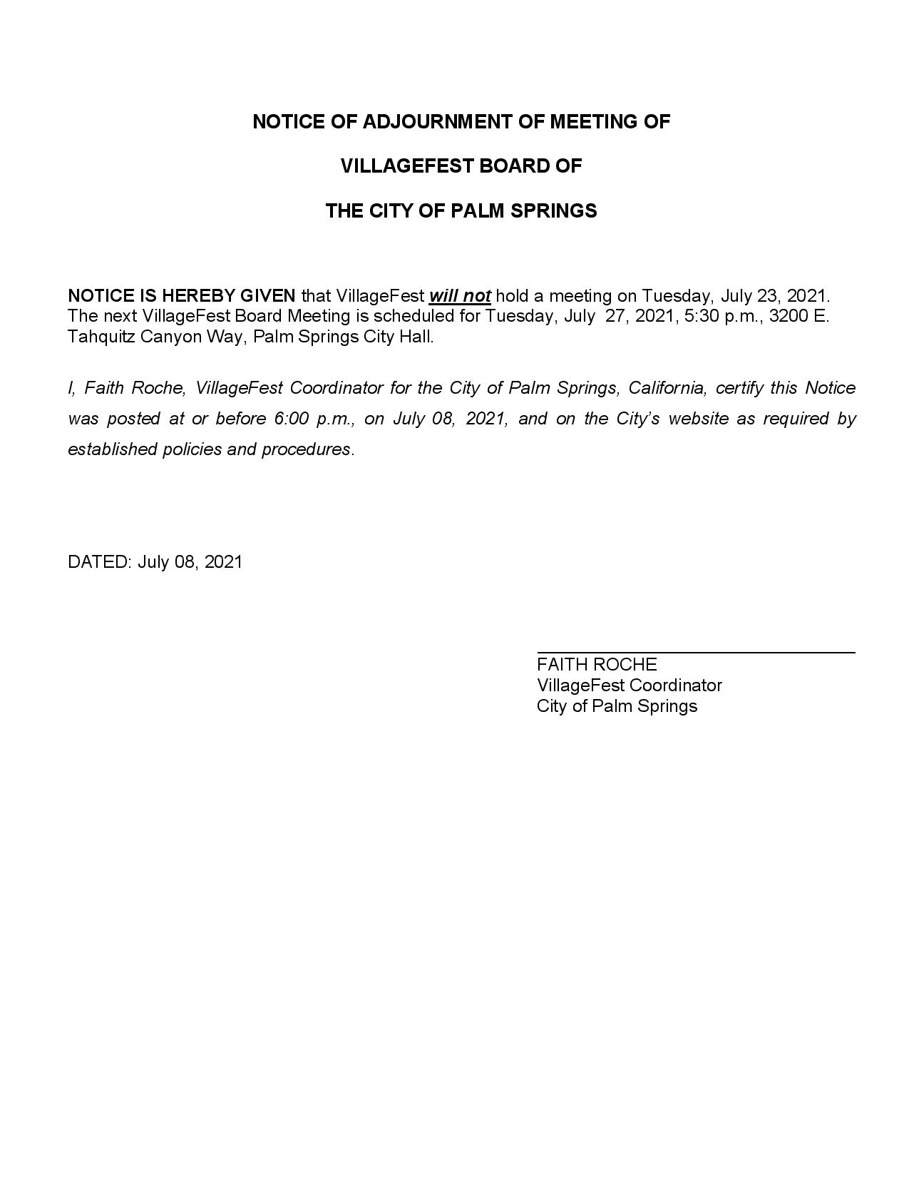 NOTICE OF ADJOURNMENT July 12, 2020-page-001