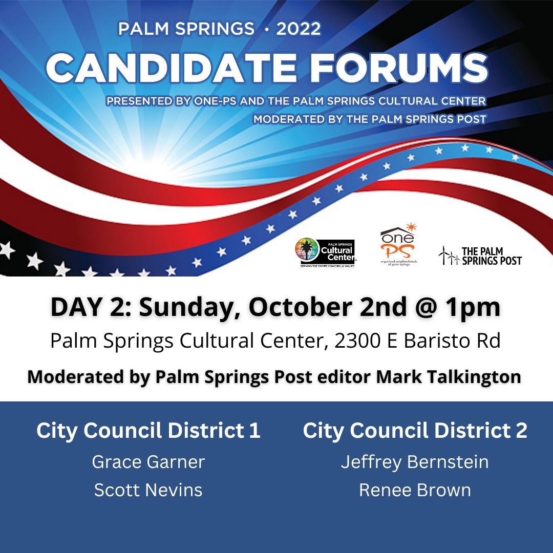 ONE-PS Candidate Forum Flyer Oct. 2, 2022