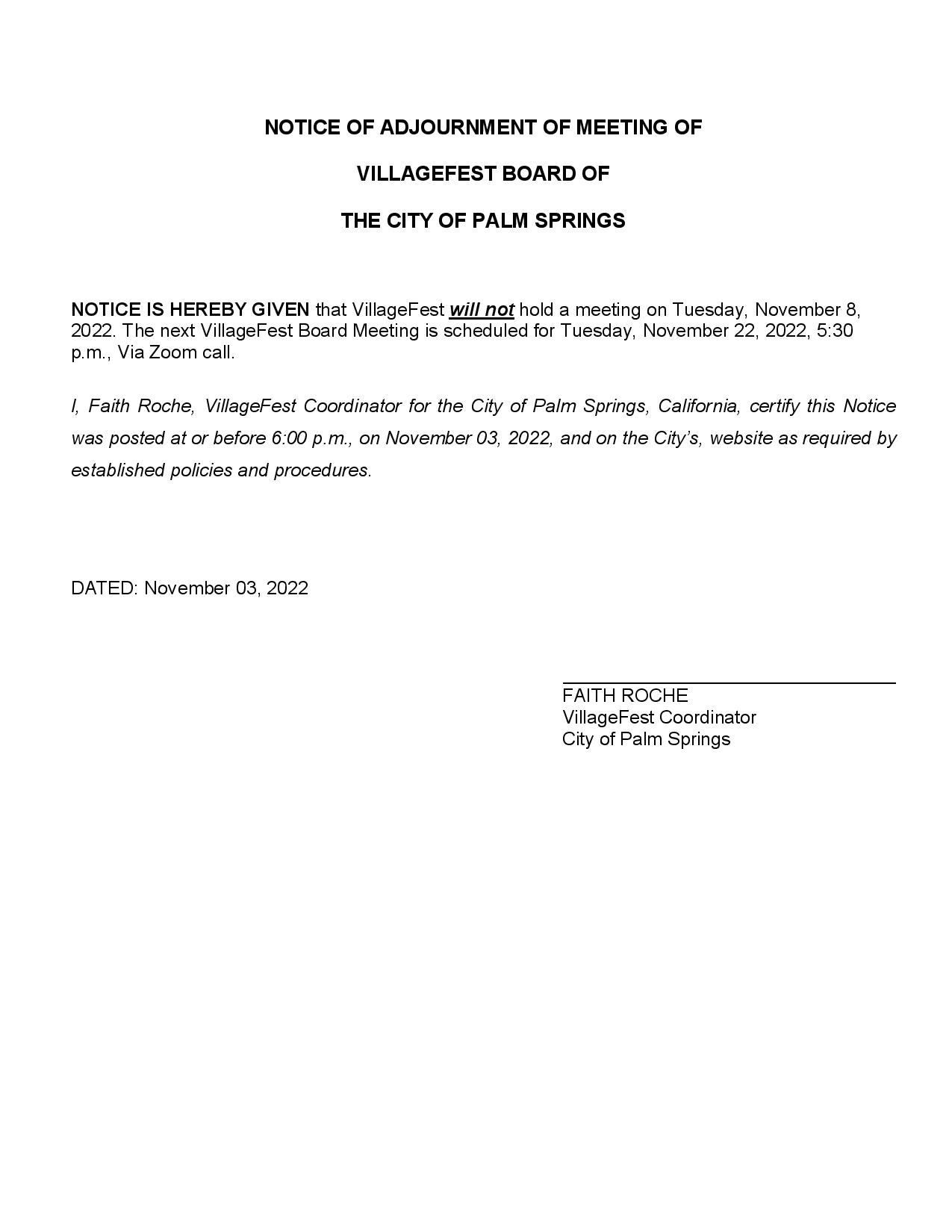 NOTICE OF ADJOURNMENT November 8, 2022-page-001