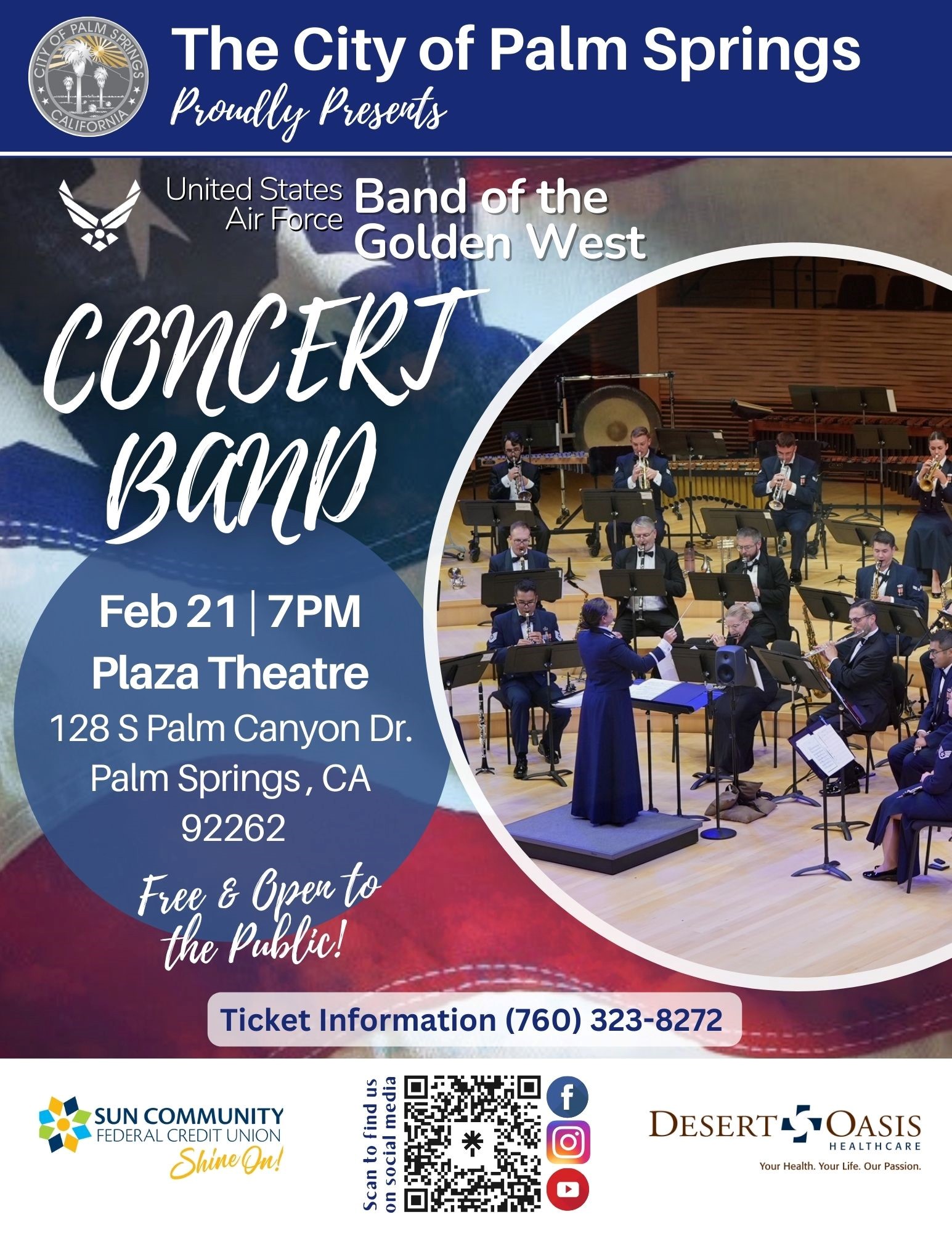 US Airforce concert band flyer with information